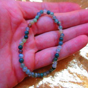 Fancy Jasper 4mm Round 7" Stretchy Gemstone Bracelet